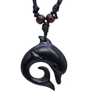 Dolphin Pendant Yak Bone Necklace